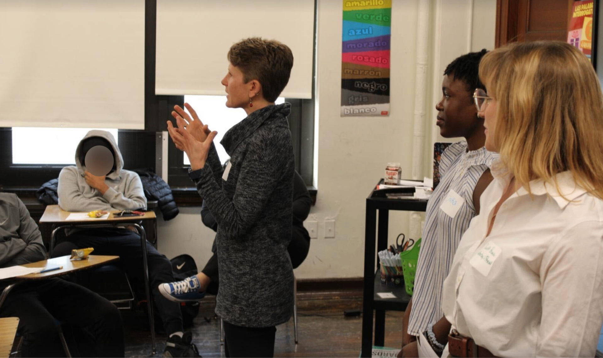 The M.A.R.S. co-founders in a classroom